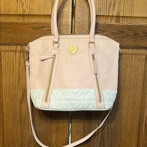 Betsey Johnson Blush and White Satchel. Great condition. See pictures.